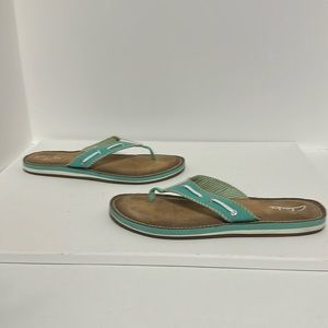 Clarks Women’s Green Slide On Flip Flops Size 9
